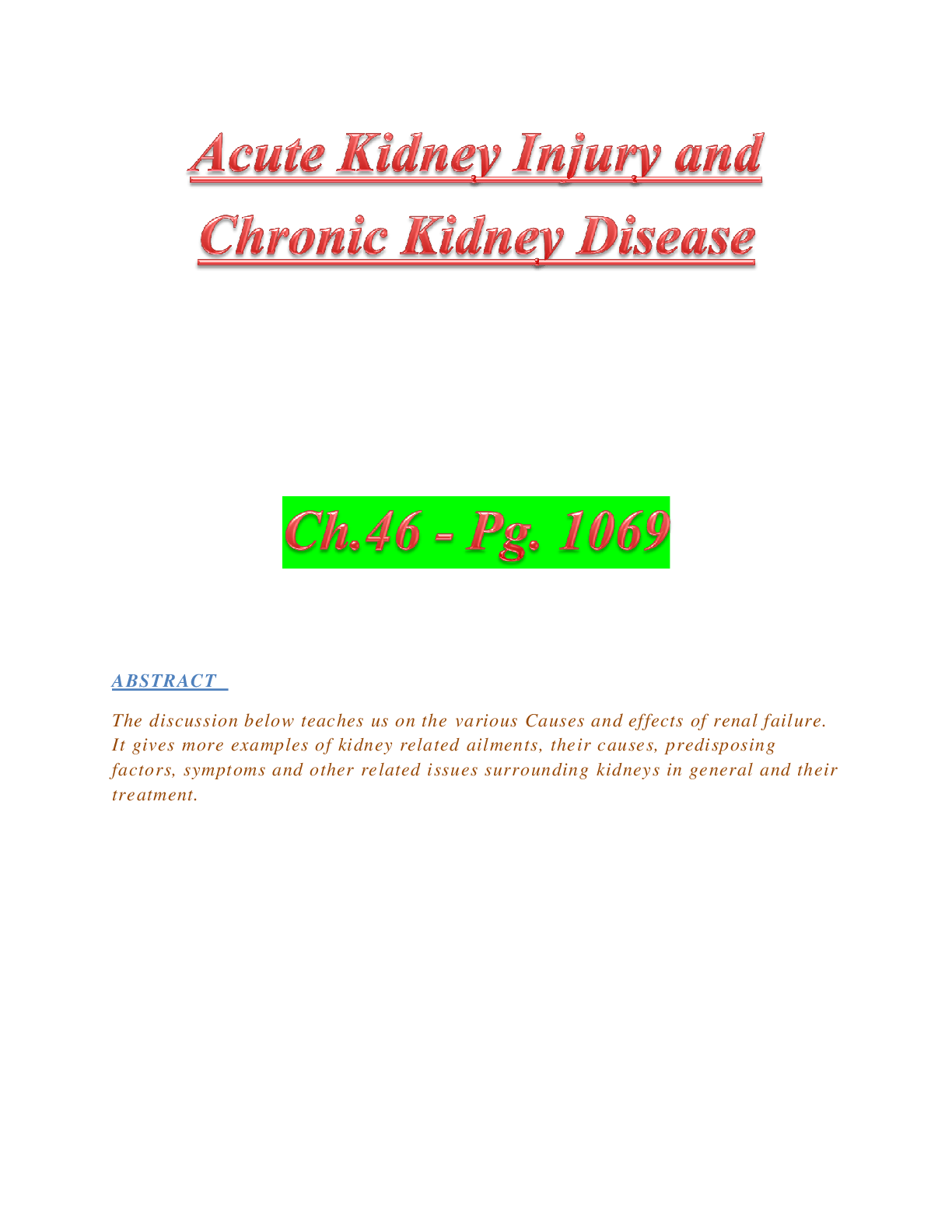 Kidney disease Browsegrades